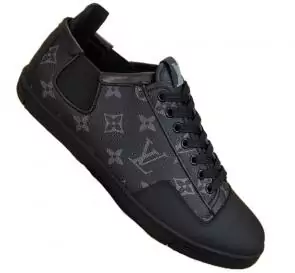 chaussure cuir louis vuitton hommes femmes monogram black